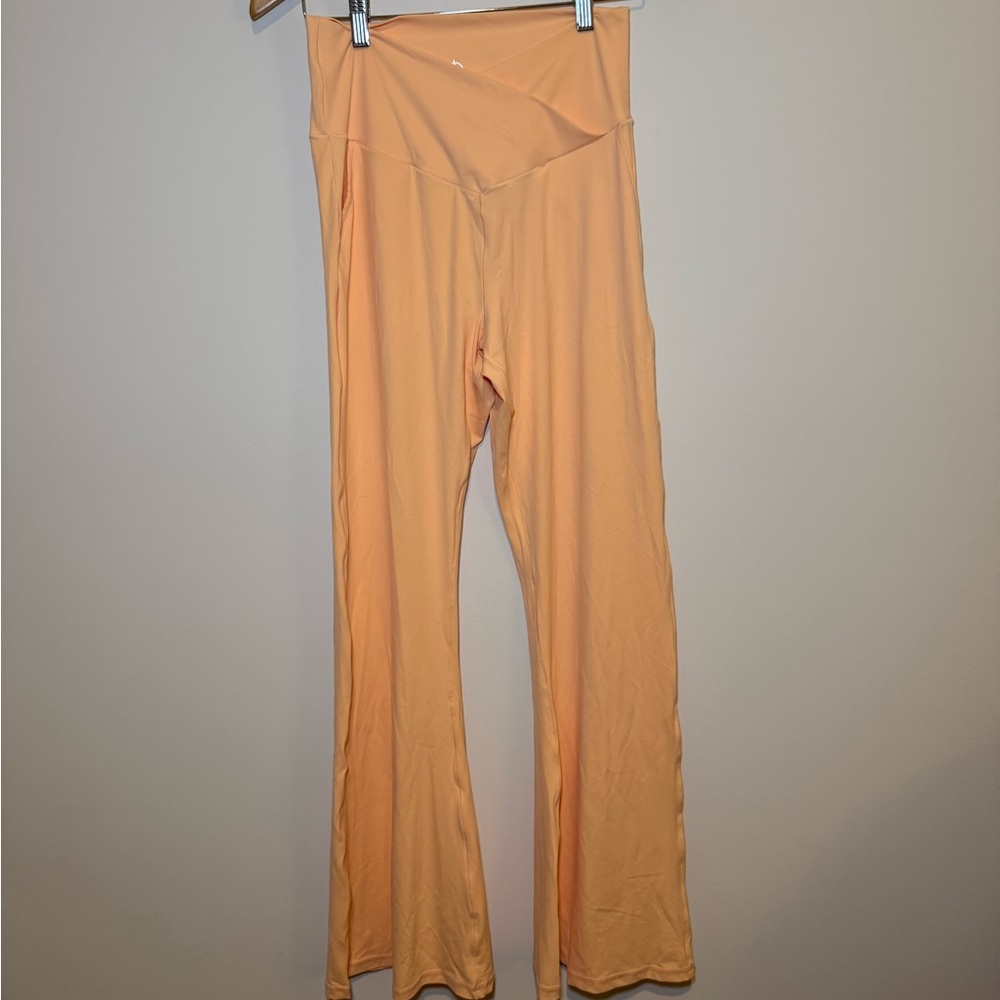 Sunzel Pastel Peach Flared Yoga Pants